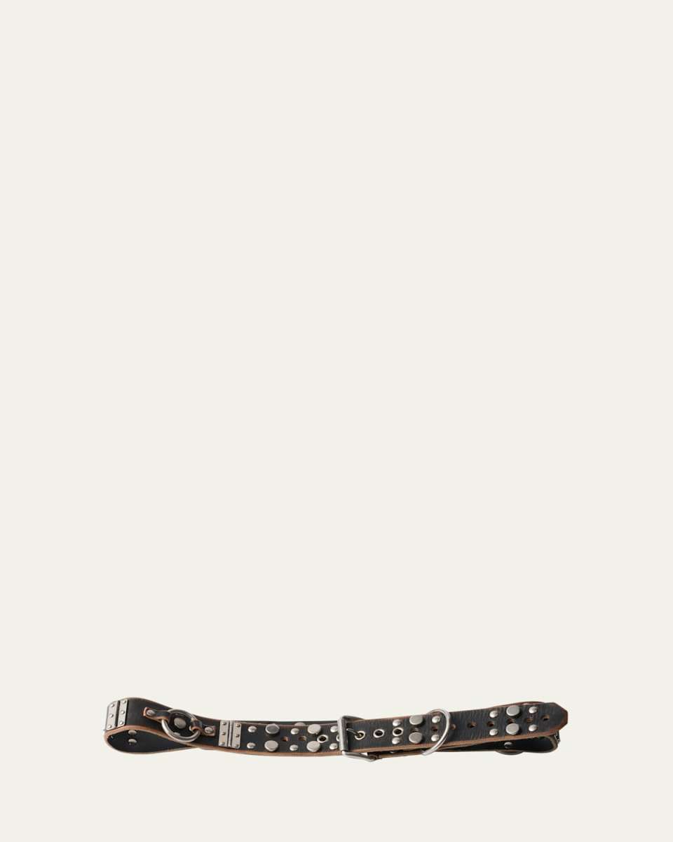 Studded Calf Leather Belt